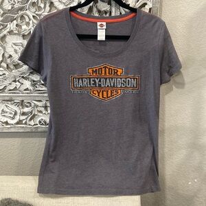 Harley Davidson gray and orange size large t-shirt